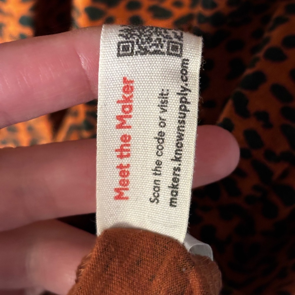 Known Supply | Animal Print Babydoll Dress | Organic Cotton | L - Picture 7 of 12